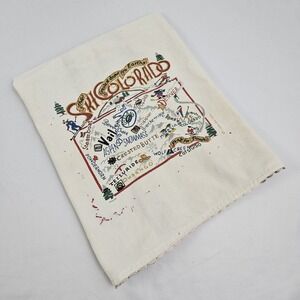Colorado Cotton Towel Embroidered Souvenir Hand Kitchen Dish Catstudio